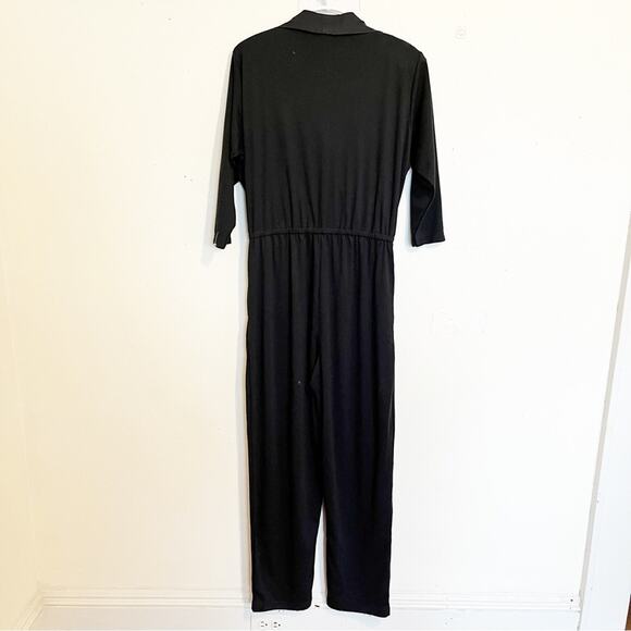 LACY AFTERNOON BY SHELL KEPLER **Vintage** Black Embellished Jumpsuit, L, NWT! - Picture 8 of 11
